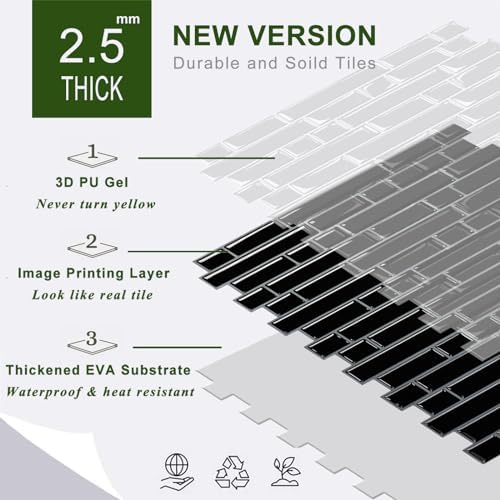 STICKGOO Peel and Stick Wall Tile Self-Adhesive Backsplash Thicker Design - Image 6