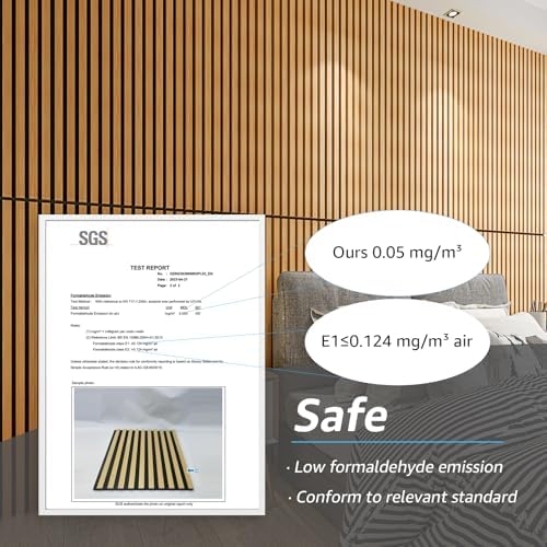 Art3d 6-Pack Soundproof Wood Slat Wall Panel, 94.5 x 7.9 Inch, Warm Teak - Image 6
