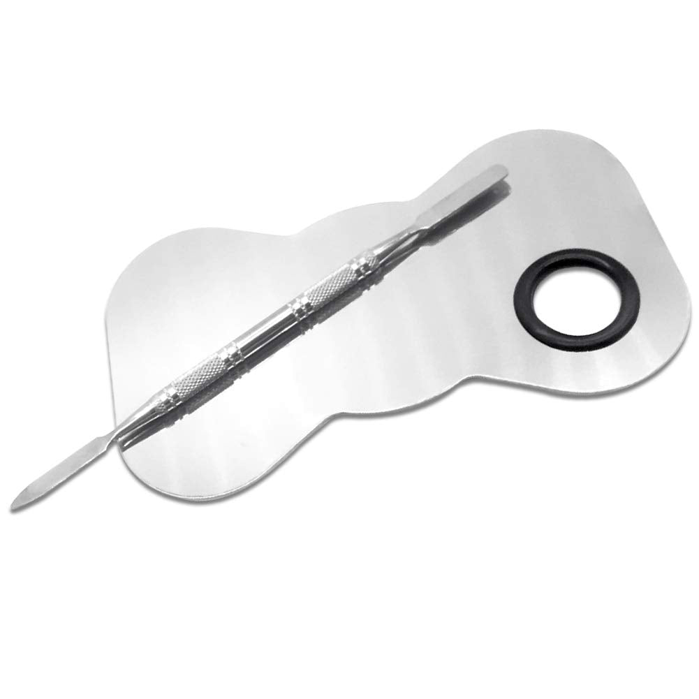 2 Pack Professional Makeup Palette, 2 Types Pro Lady Stainless Steel Cosmetic Artist Spatula with Spatula Tool for Mixing Foundation