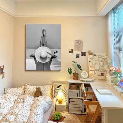 Woman in Swimming Pool Poster Black and White Wall Art Fashion Print Vintage - Image 6