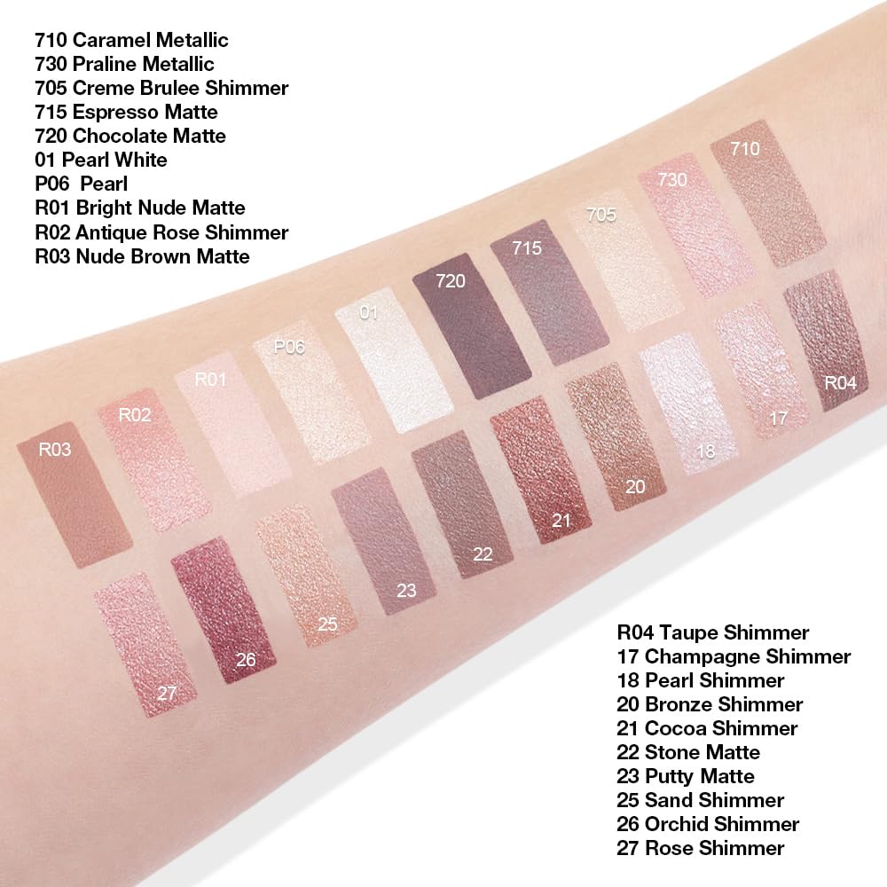 evpct Single Cream Eye Shadow Palette Pot Makeup for Older Women, Orchid Shimmer Glitter Metallic Monochrome Cream to Powder Eyeshadow Palette Eye Brightener, Highly Pigmented Waterproof Blendable