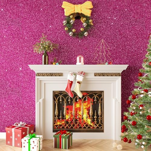 Hot Pink Glitter Wallpaper Self Adhesive Sparkle Pink Contact Paper - Image 7