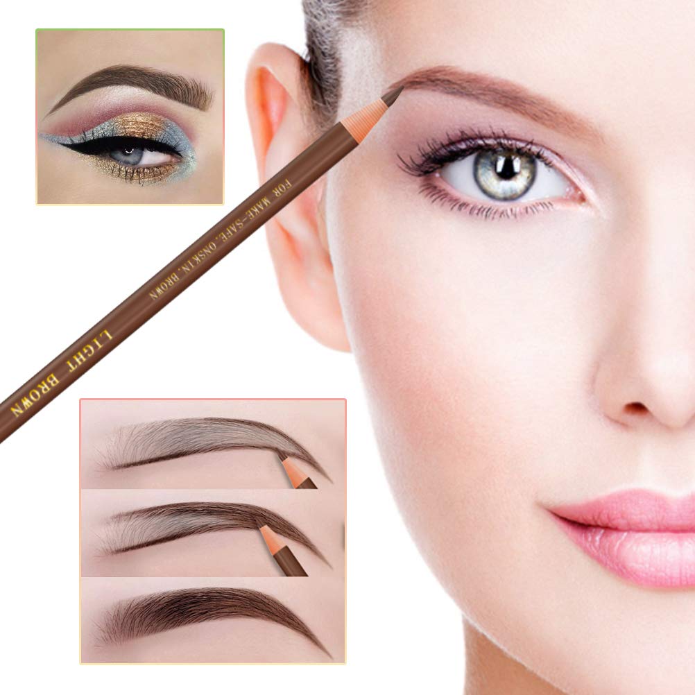 6 Piece Dark Brown Waterproof Eyebrows Pencil Tattoo Makeup And Microblading Supplies Kit-Permanent Eye Brow Liners In 5 Colors Waterproof Eyebrow Pencils Peel - Brow Pencil Set For Marking