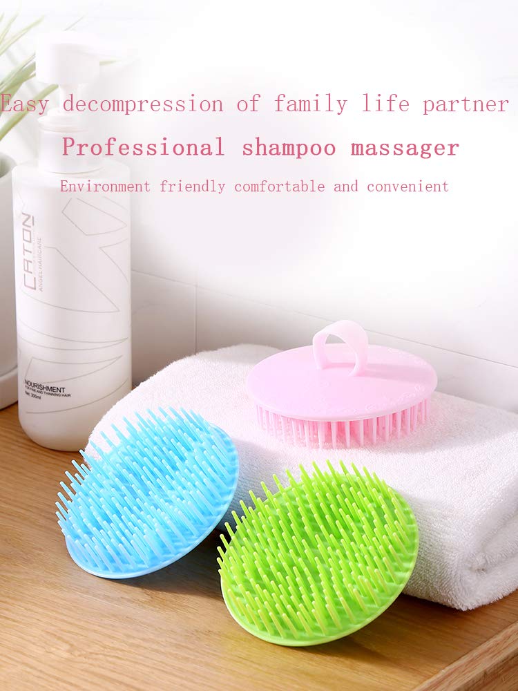 Hair Scalp Brush Dandruff Cleaning Brush Shower Scalp Shampoo Brush Scalp Massager Pack of 4(Blue,Green,Yellow,Pink)