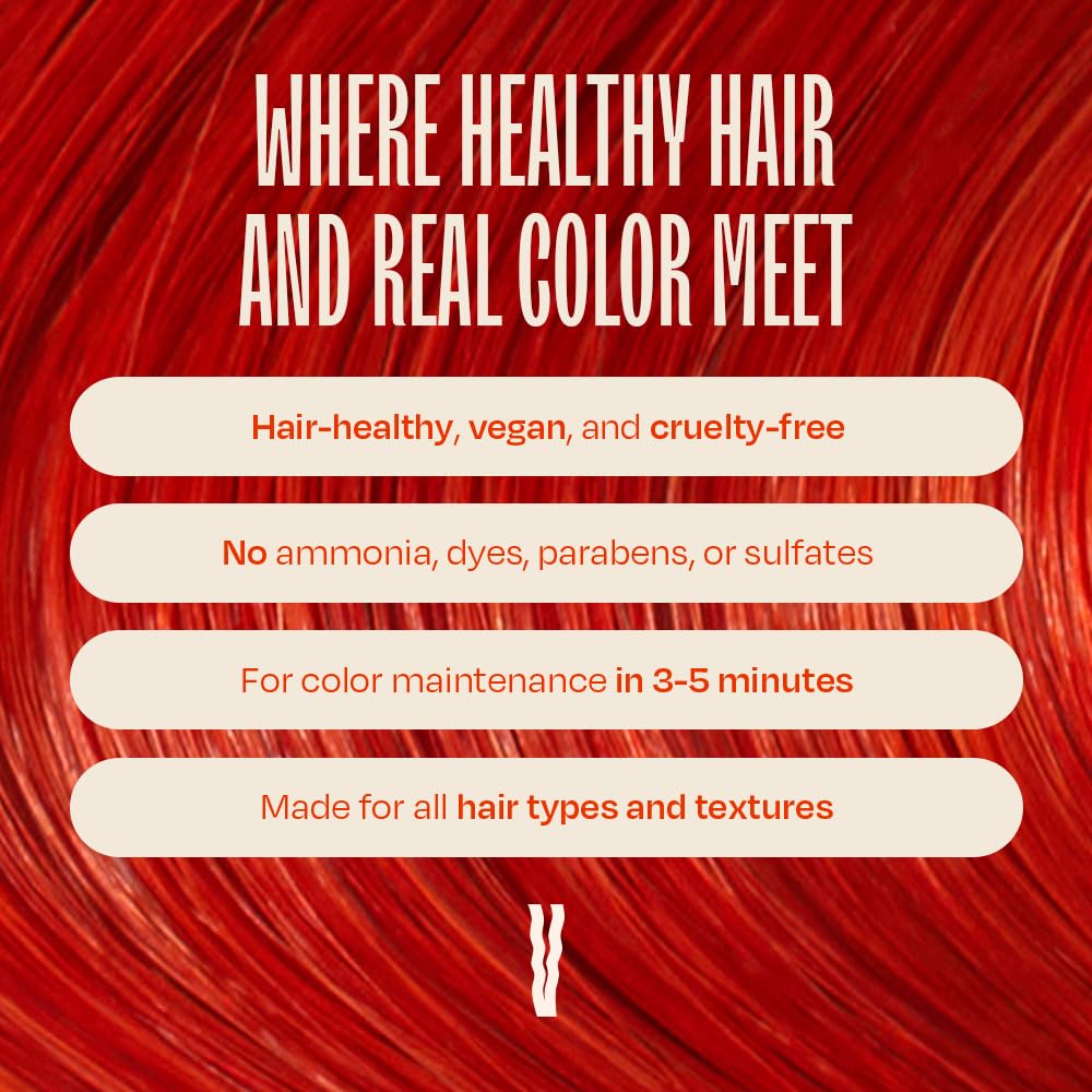 Overtone Daily Color Depositing Conditioner for Dyed & Natural Hair, 8oz Temporary Coloring with Shea Butter & Coconut Oil, Refresh Color & Prevent Fading, Vegan, Cruelty-Free, Orange for Brown