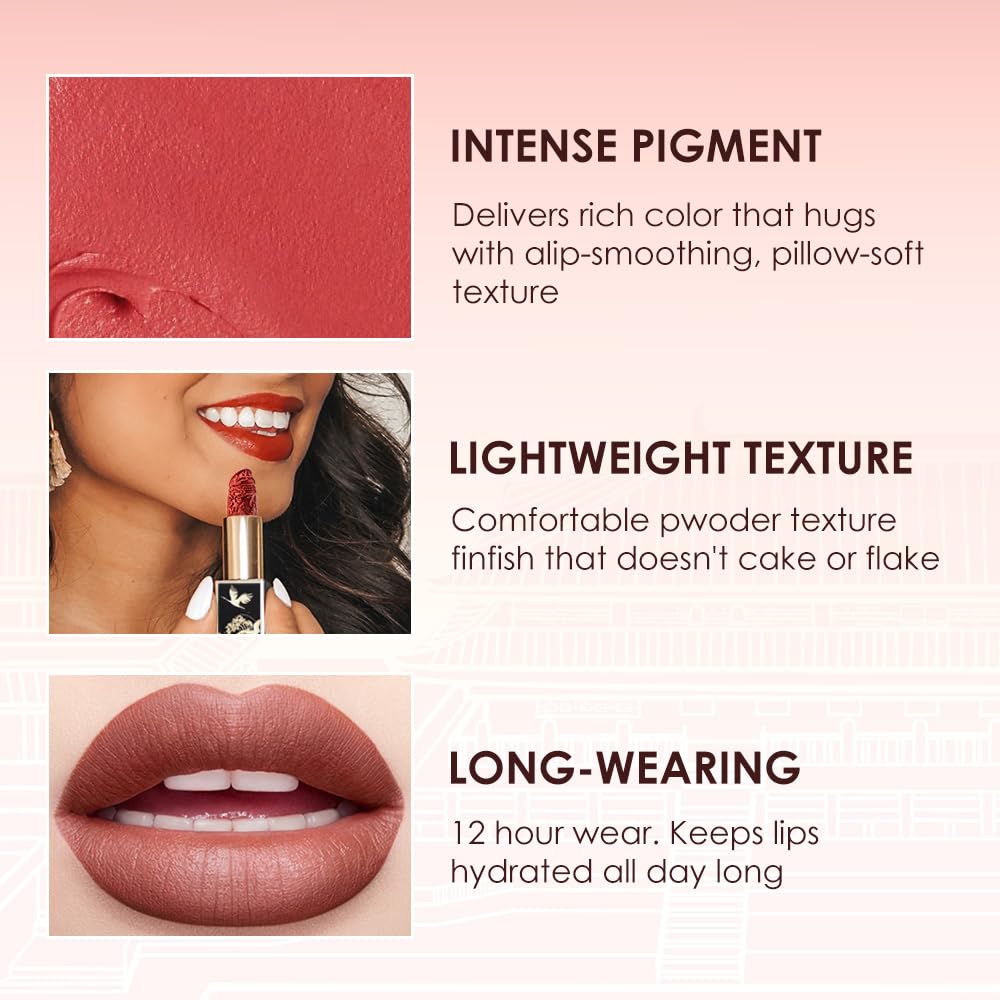 Catkin Semi-Matte Lipstick Hydrating High Impact Color Infused with Vitamin E and Avocado Oil Smooth Soft Texture Long Lasting Matte Finish 167