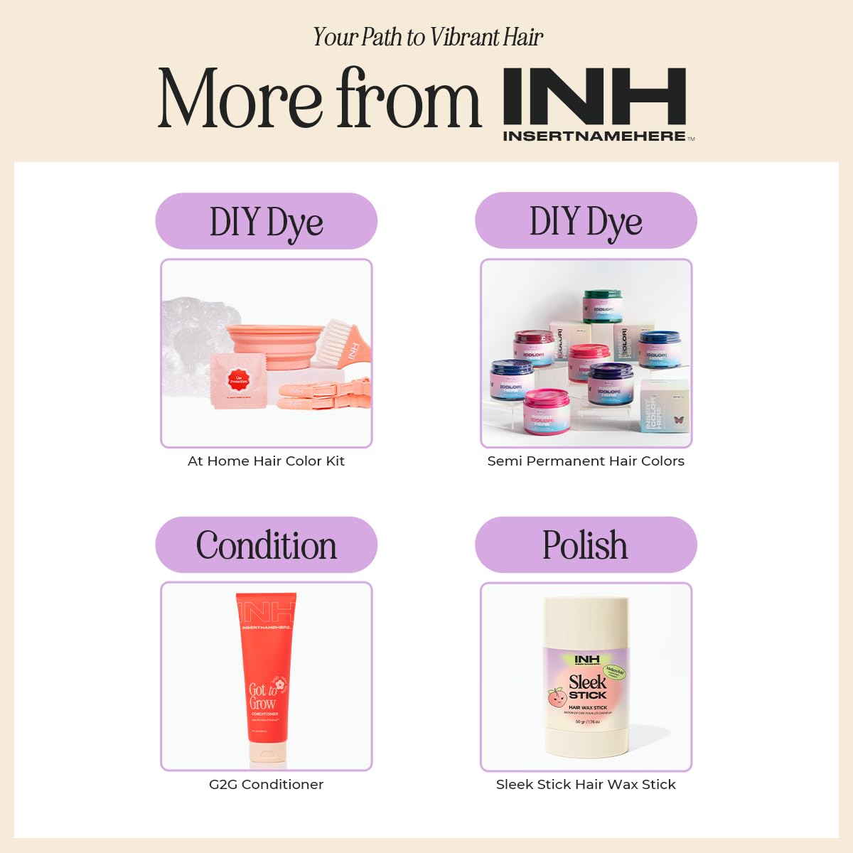 INH Semi Permanent Hair Color | Color Depositing Conditioner | Emerald Green Hair Dye | No Bleach & No Peroxide Temporary Tint for Women & Men | Vegan, Ammonia Free, & Sulfate Free | Ready to Use, 6oz