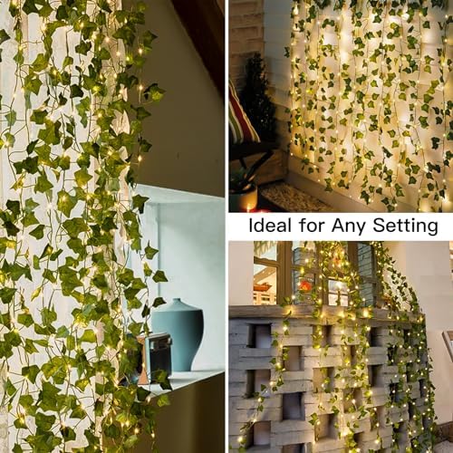 suddus Vines with Light for Bedroom, 400 LED Curtain Lights with Vines - Image 5