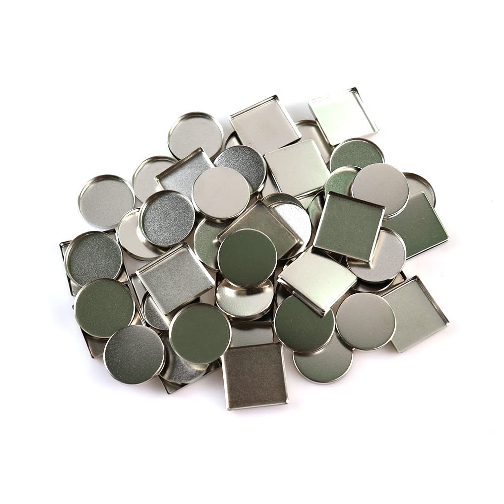 50 Pcs Empty Round Metal Pans, Makeup Palette Pans for Eyeshadow Magnetic Cosmetic Palette Size 26mm (Round - 50 Pcs)