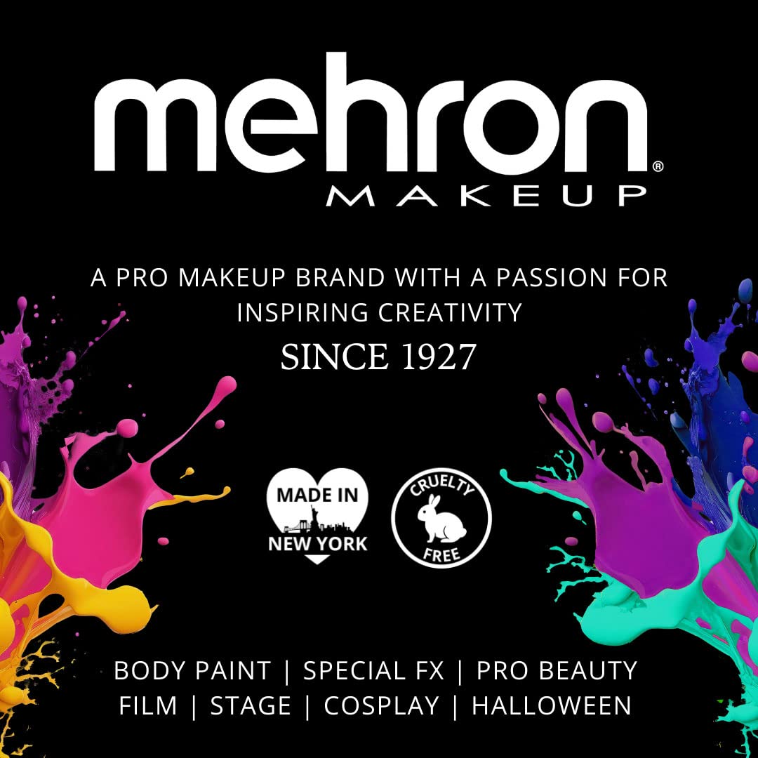 Mehron Makeup Metallic Powder (.17 Ounce) with Mixing Liquid (1 oz) (GOLD)