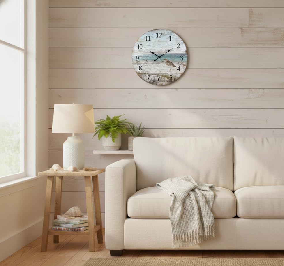 Young's Inc Wood Sand Piper Wall Clock - Image 6