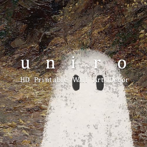 uniro Vintage Halloween Ghots Canvas Wall Art Cute Ghost in Field Pictures Wall - Image 7