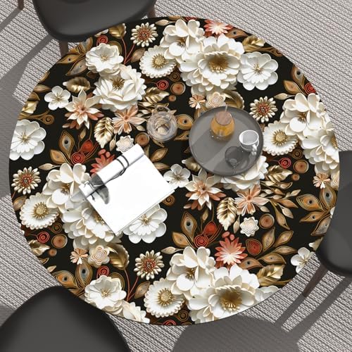 Laatse Dark Gold Floral Wallpaper Peel and Stick 17.5" × 118" - Image 6