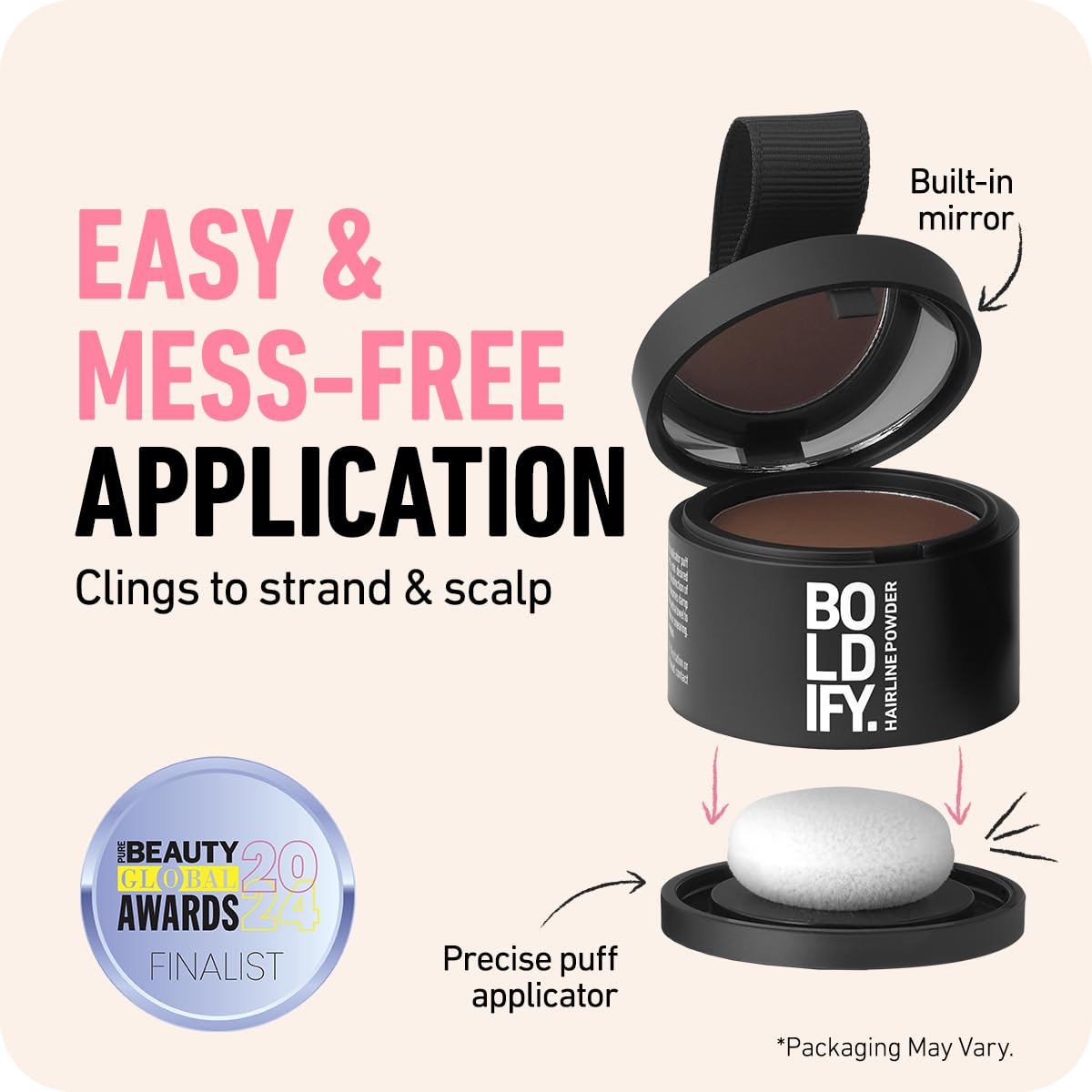 BOLDIFY Hairline Powder (LARGE, 10g) - Root Touch Up Hair Color for Gray Coverage - Bald Spot Concealing Hair Powder for Women & Men - 48-Hour Stain-Proof - Dark Blonde