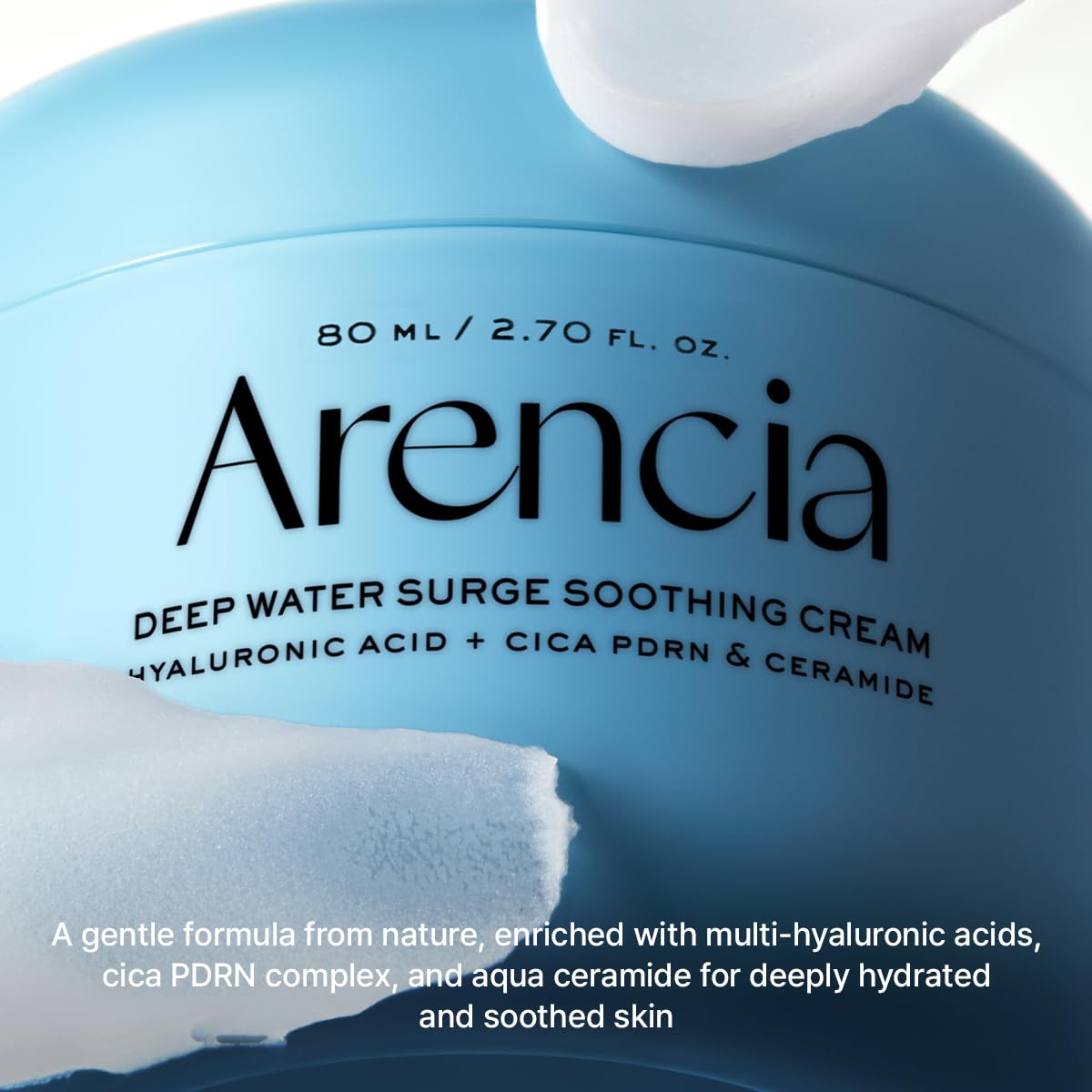 Deep Water Surge Soothing Cream, 2.70 fl oz, with Hyaluronic Acid, Cica PDRN and Ceramide