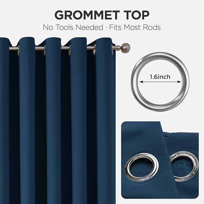 Joydeco Blackout Door Curtain for Doorway Privacy 72 Inches Long, Grommet - Image 9
