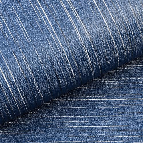 Livelynine 15.8x197 Navy Peel and Stick Wallpaper Textured Dark Blue Grasscloth - Image 7