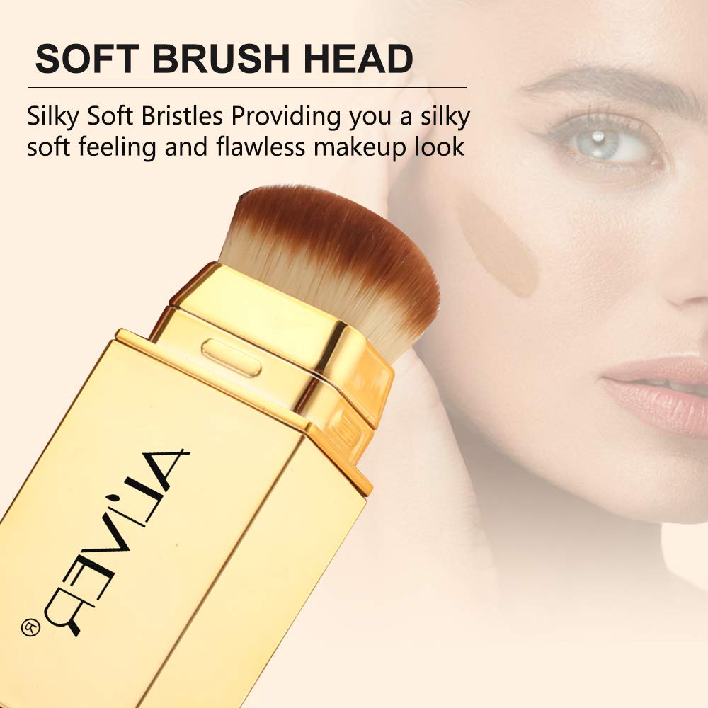 2 IN 1 Design Foundation & Brush, Face Makeup Foundation, Portable Makeup Concealers, Color Changing Foundation, Concealer Cover Concealer