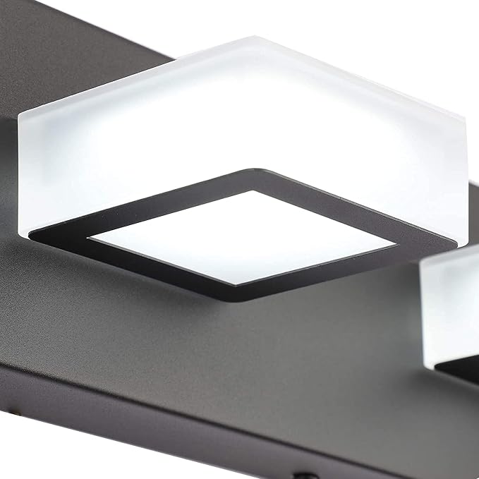 Ralbay 6 Lights LED Modern Dimmable Matte Black Vanity Light Acrylic Modern - Image 7