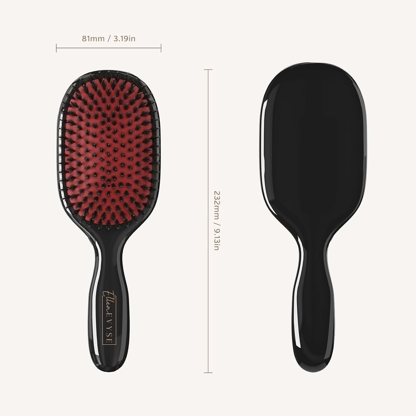 Boar Bristle Hair Brush,Nylon Pins and Boar Bristles for Smoothing,Detangling,Reducing Breakage and Enhancing Shine,Hairbrush for Women,Men