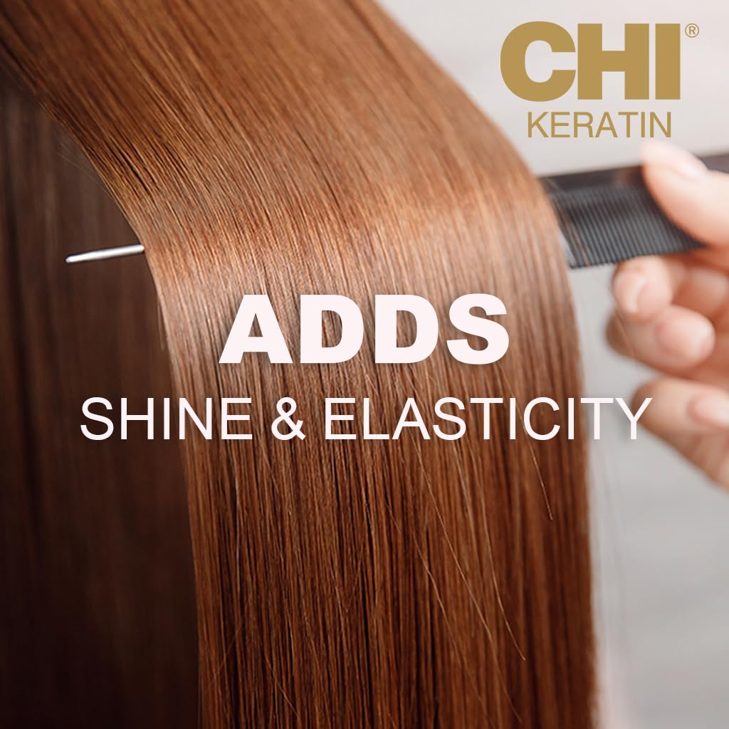 CHI Keratin Silk Infusion, Hydrating Hair Serum For Restoring Softness & Shine, Helps Dry, Damaged Hair, Sulfate-free, 2 Oz