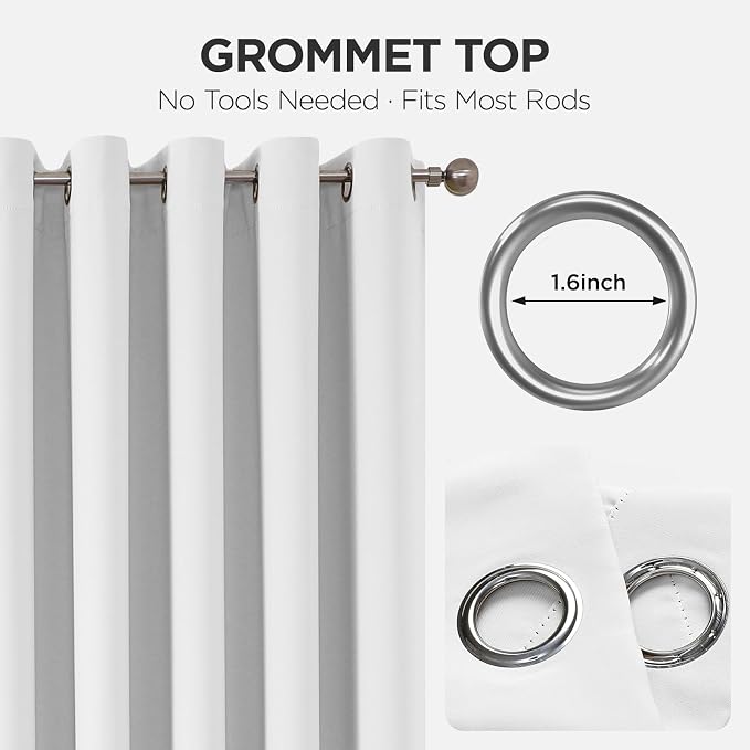 Joydeco Blackout Patio Sliding Door Curtains 108 Inches Long, Grommet Privacy - Image 9