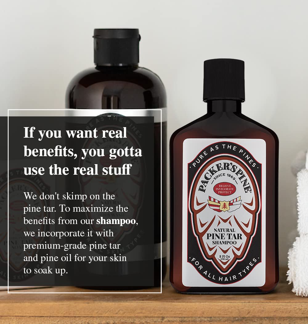 Packer's Pine Soap and Shampoo Bundle - All Natural Pine Soap Bar with No Harsh Chemicals