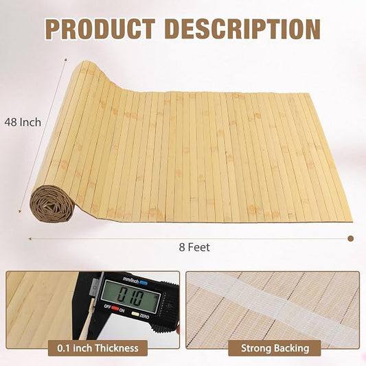 Natural Bamboo Wall Panel for Interior Wall Decor, Pole Wrap Wainscoting - Image 2