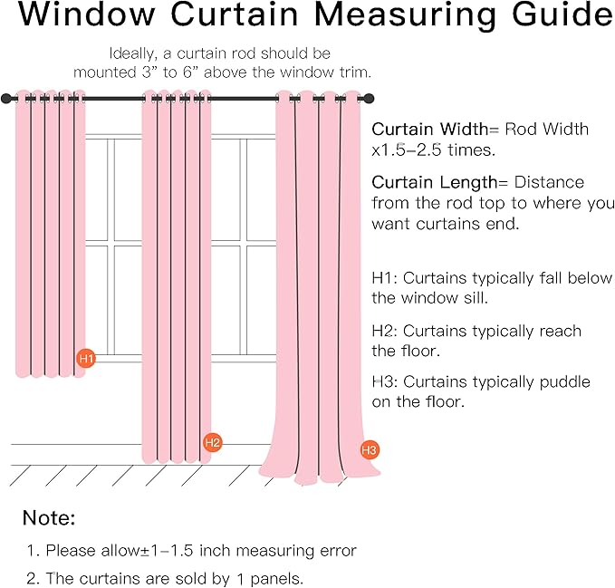 XiDi Light Pink Curtains for Bedroom, Girls Room Blackout Curtains, Kids Room - Image 6