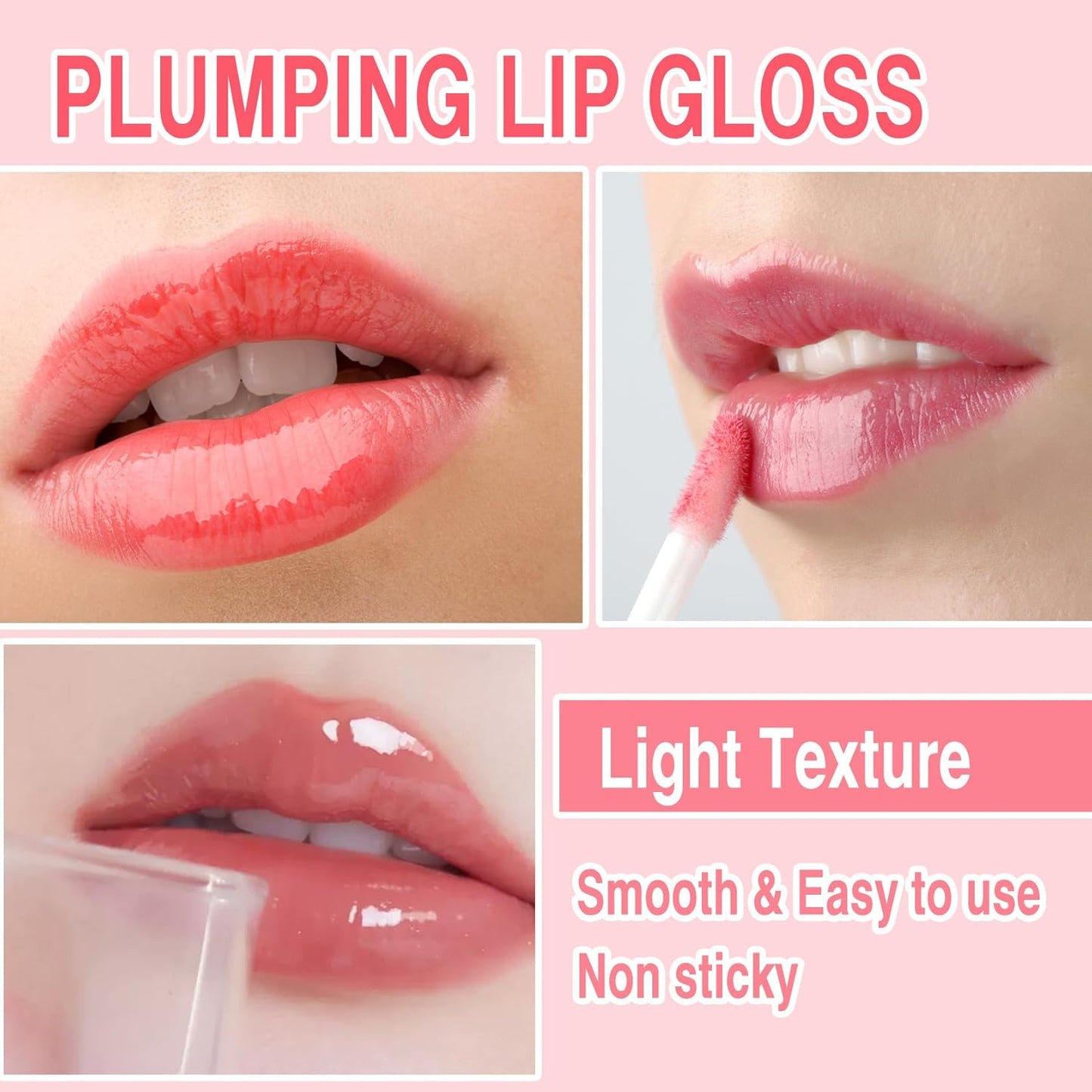 6 Colors Hydrating Lip Oil, Big Brush Head Lip Glaze, Shiny Transparent Lip Gloss Plumping, Long Lasting, Nourishing & Non-sticky Smooth Lip Care Oil for Women