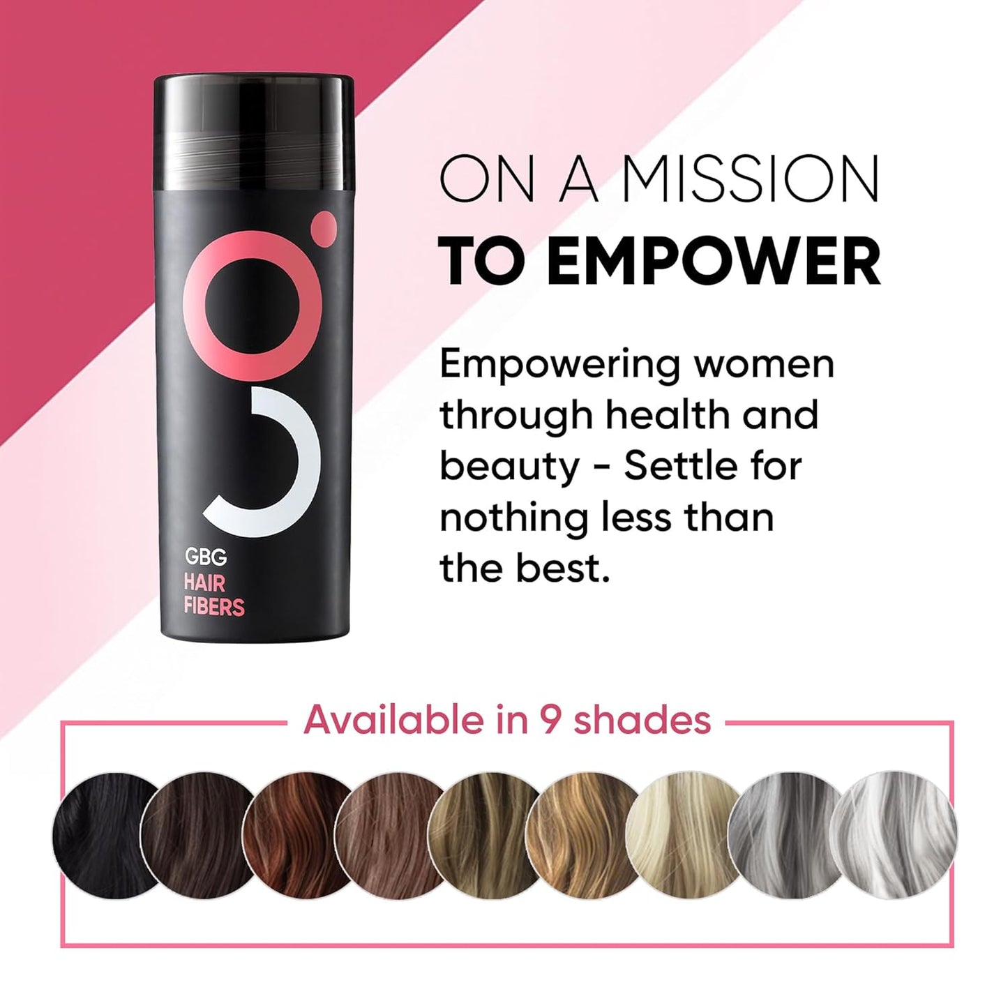 GBG Hair Fibers for Thinning Hair & Bald Spots (Light Brown) - 25g Bottle - Conceals Hair Loss - Instant Cover Up & Volume in 30 Seconds, Hair Powder for Women & Men - Cruelty Free