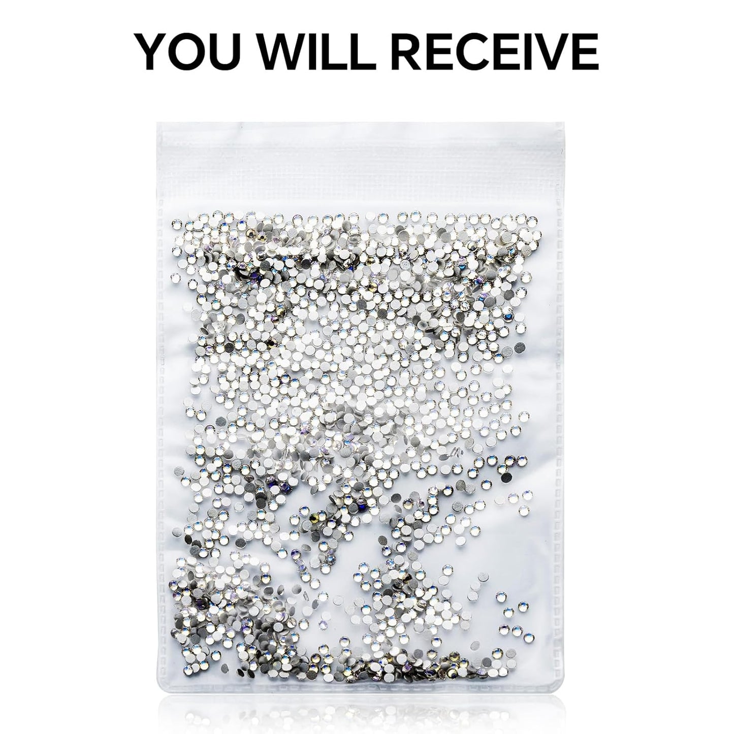 1440Pcs Moonlight Crystal Rhinestones,Glass Flatback Rhinestones Mini Gemstones for Nail Face Makeup Art Crafts Clothes Decoration -(SS8,2.4mm,Moonlight)