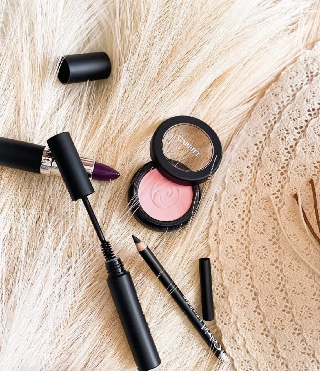 Gabriel Cosmetics Blush (Rose- Medium Muted Pink/Cool Matte), Natural, Paraben Free, Vegan, Gluten-free, Cruelty-free, Non GMO,enhanced with Sea Fennel, creamy and natural finish, 0.1 oz