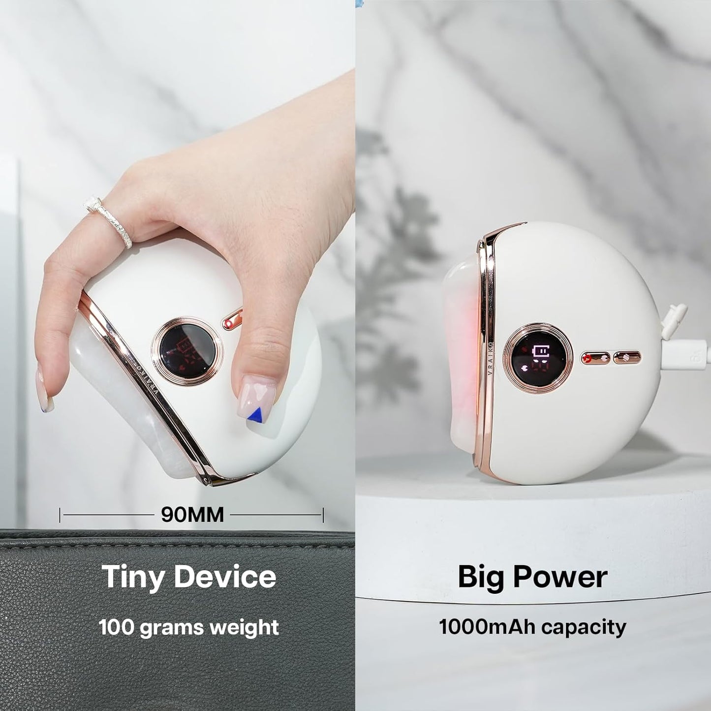 Aurora LED Gua Sha Device, Jade Stone Gua Sha Facial Tool with Heat and Vibration, Face Massager for Anti-Aging Wrinkles Puffiness Skin Rejuvenation and Toning (Aurora)