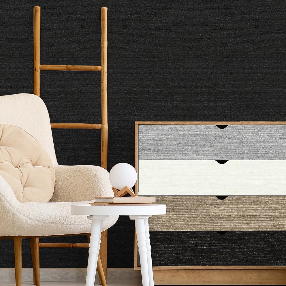 Grasscloth Peel & Stick Real Woven Striped Textured Wallpaper - Image 6