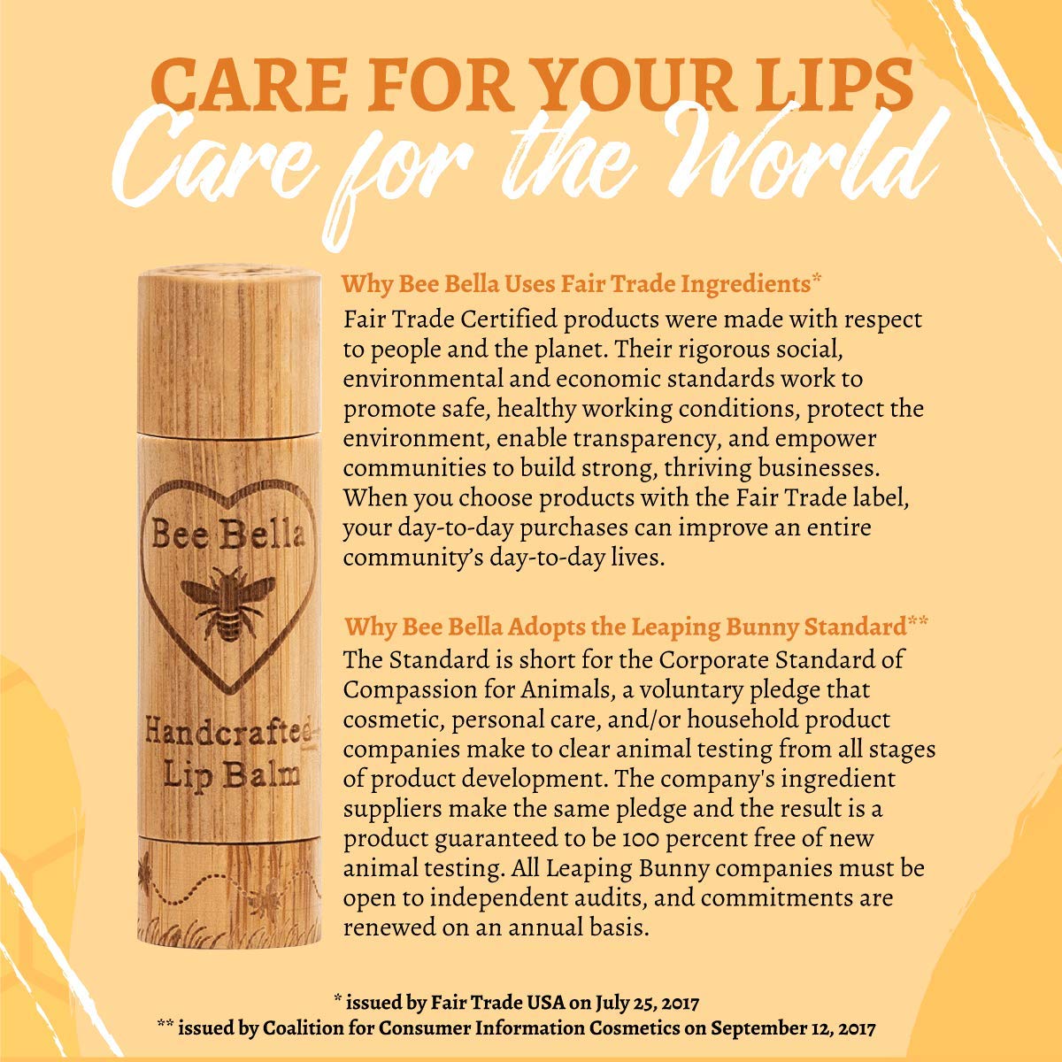 Bee Bella Lip Balm, Peppermint, 3 Pack - Hydrating Lip Care, 100% Natural, Original Organic Beeswax with Vitamin E, Handmade in USA