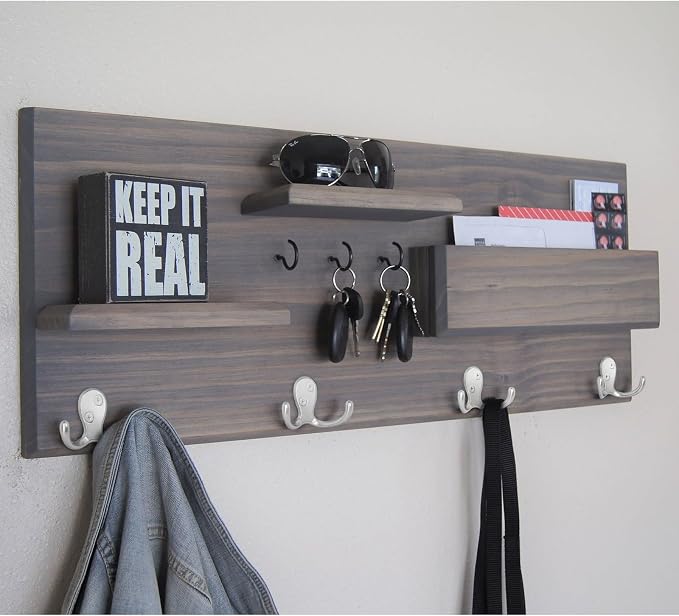 Homanu 24 Pack Coat Hooks, Heavy Duty Double Prong Coat Hooks Wall Mounted - Image 7