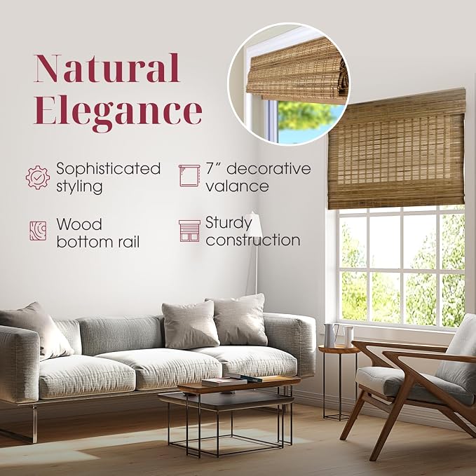 ARLO BLINDS Sheer Bamboo Roman Shades - Image 7