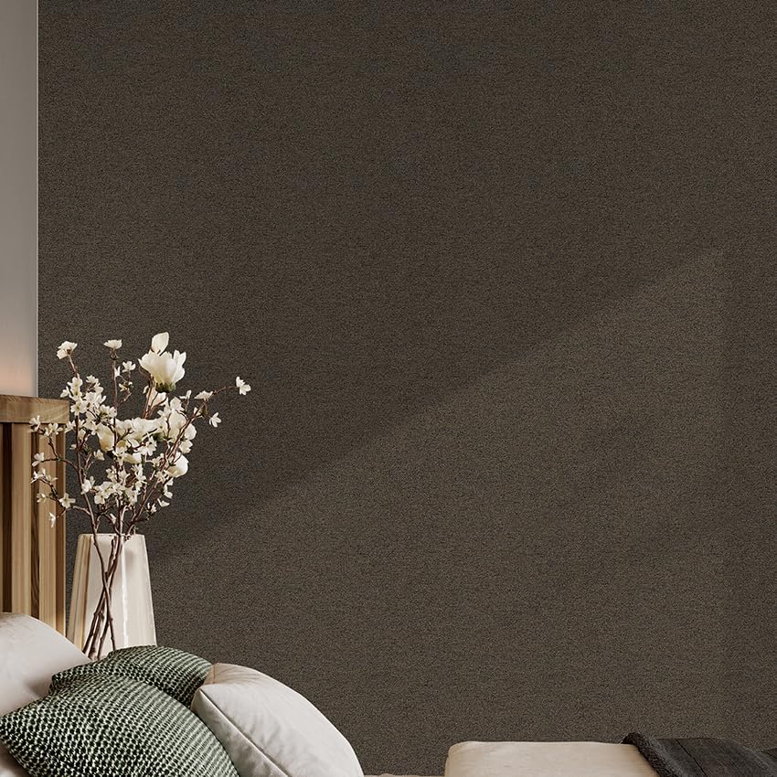 SHUFA Brown Cotton-Like Textured Grasscloth Wallpaper Matte Thick Real Woven - Image 6