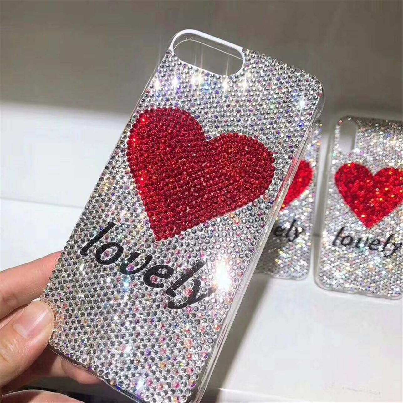 1440 Pcs SS20 5mm Flatback Rhinestones for Nails Art Crafts Glitter Round Shine Gems AB Crystals DIY Clothes Shoes (Red AB)