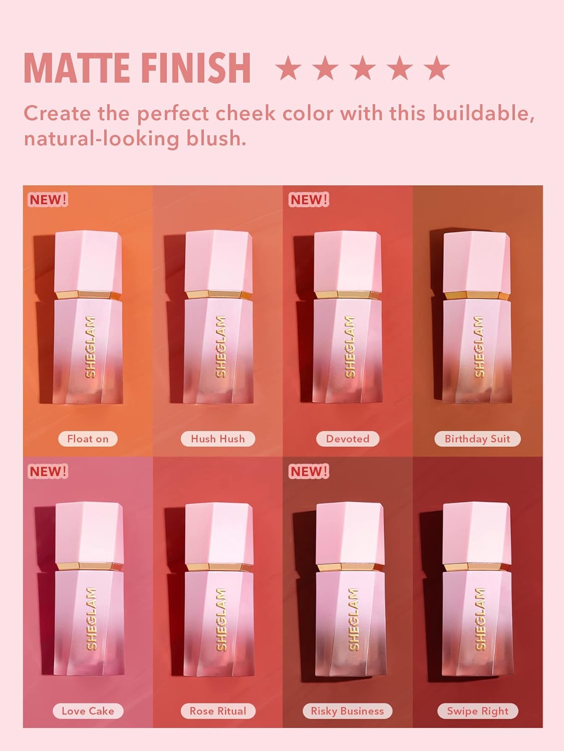 SHEGLAM Color Bloom Liquid Blush Makeup for Cheeks Matte Finish - Swipe Right