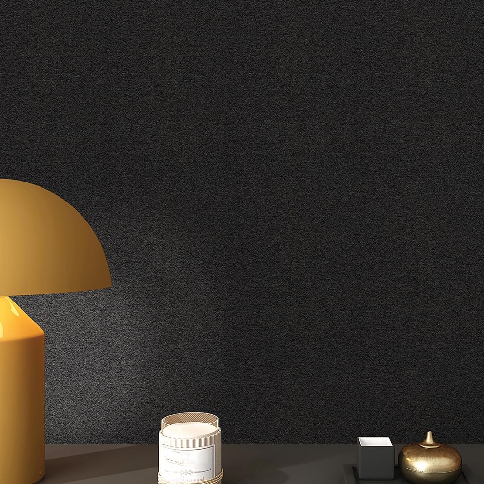 SHUFA Black Brown Cotton-Like Textured Grasscloth Wallpaper Matte Thick Real - Image 6
