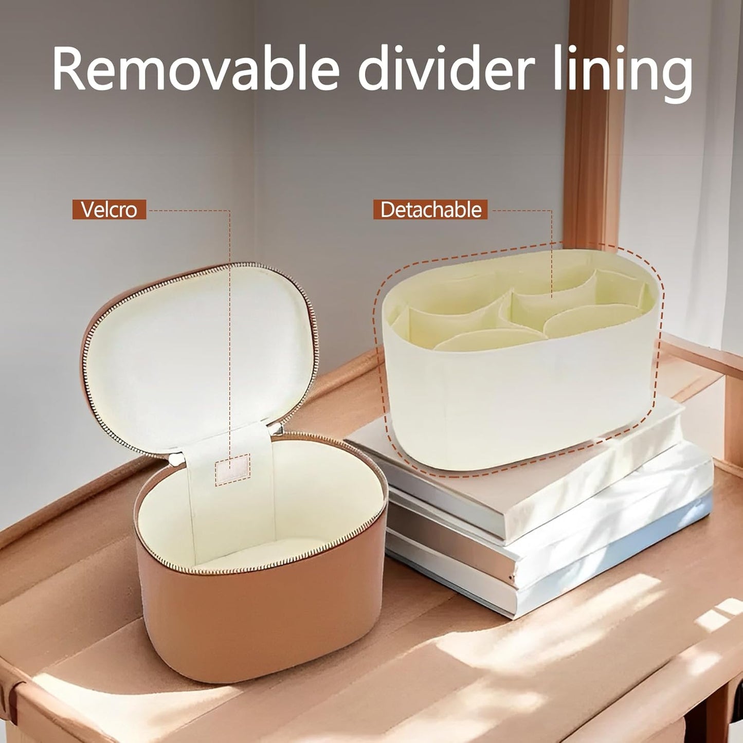 Upgrade Makeup Bag Travel Toiletry Bag Portable Cosmetic Makeup Organizer Bag Detachable Compartments (Brown-retro vibes style)