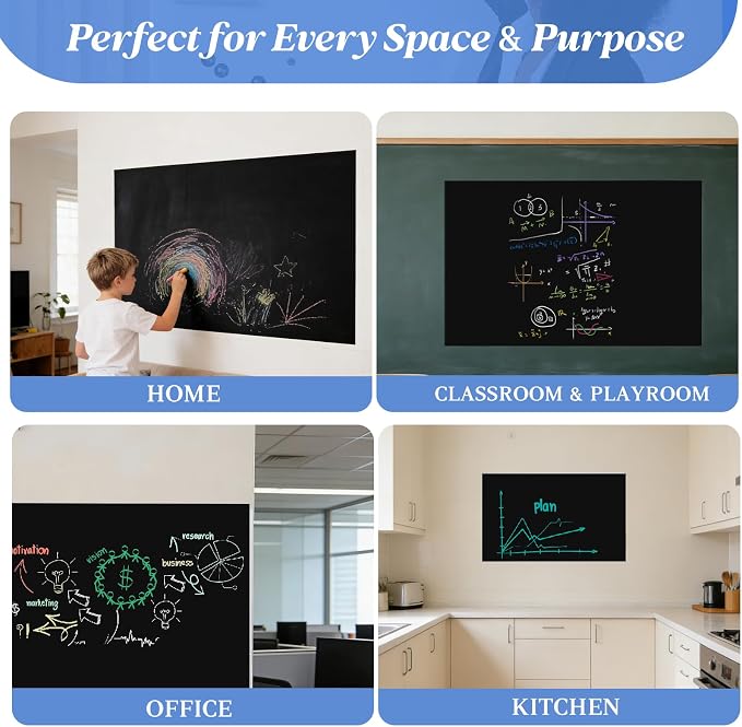 Magnetic Chalkboard Contact Paper Adhesive 35" x 47.24", Magnetic Chalkboards - Image 7