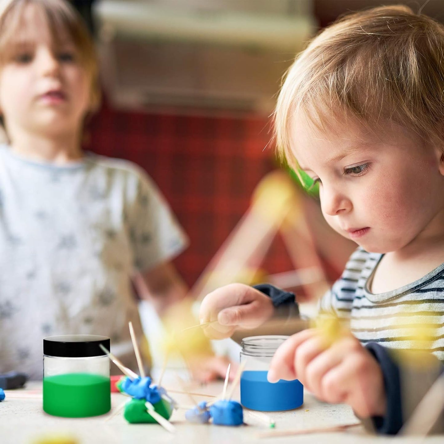 SATINIOR 36 Pieces 8 oz Plastic Jars with Lids Wide Mouth Airtight Reusable Container Acrylic Cosmetic Small Jars for Lotions Ointments Travel Toiletries Creams Make up Storage(Black)