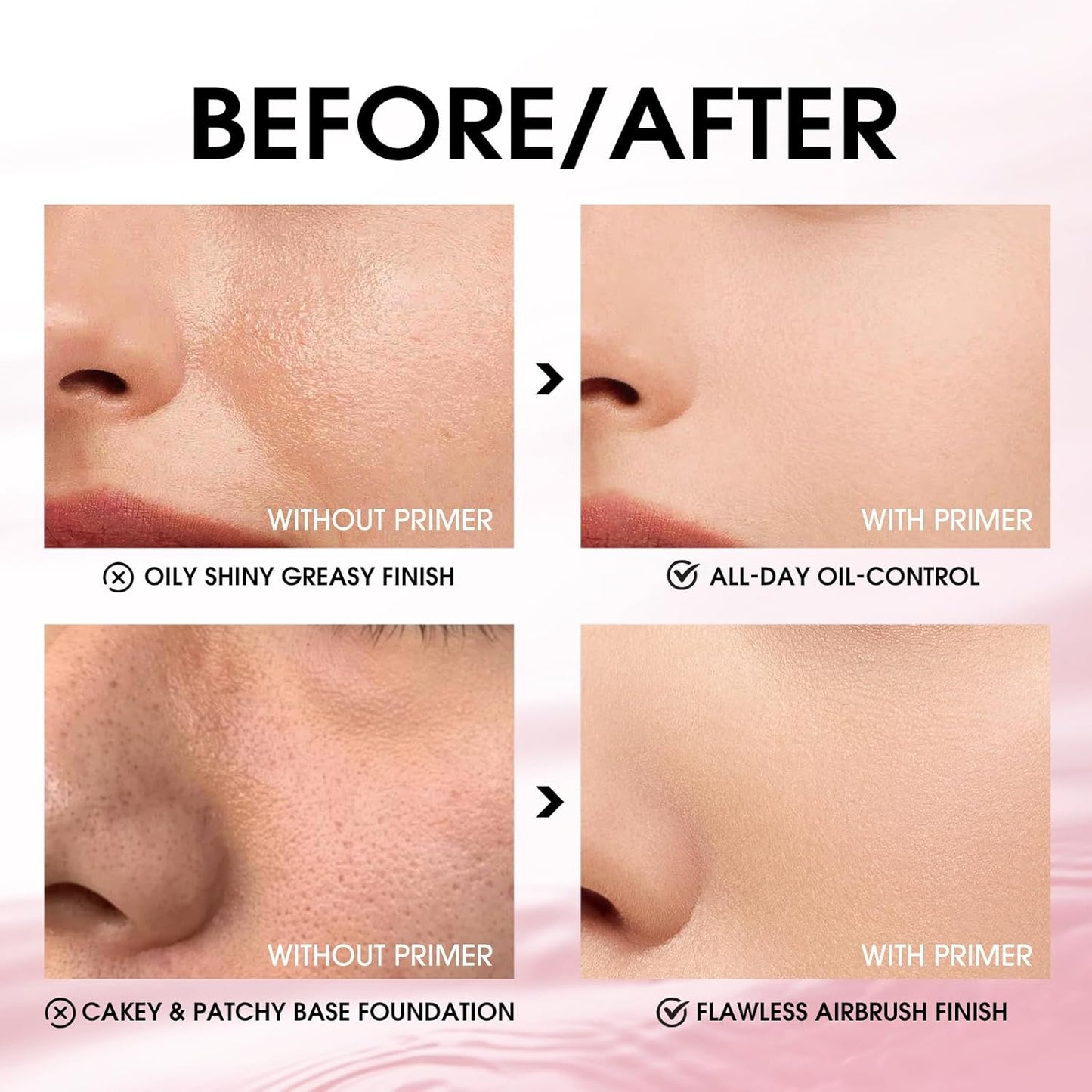 LANGMANNI Matte Grip Face Primer, Transparent Skin Perfecting Hydrating Primer,Unique Smooth Gel-Based Primer Essential For Longlasting Perfection Face Makeup (0.33 Fl Oz, 3)