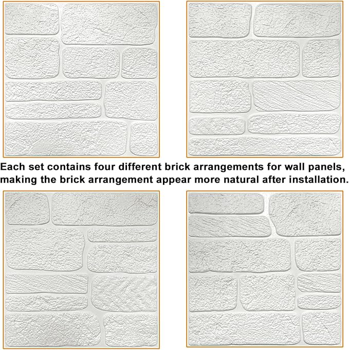YU LI 3DH 3D Wall Panels Peel and Stick Faux Stone Wall Panel Blue 20-Pack Faux - Image 7