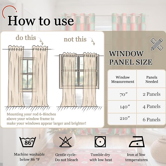 Lajode Plaid Curtains for Living Room - Image 9