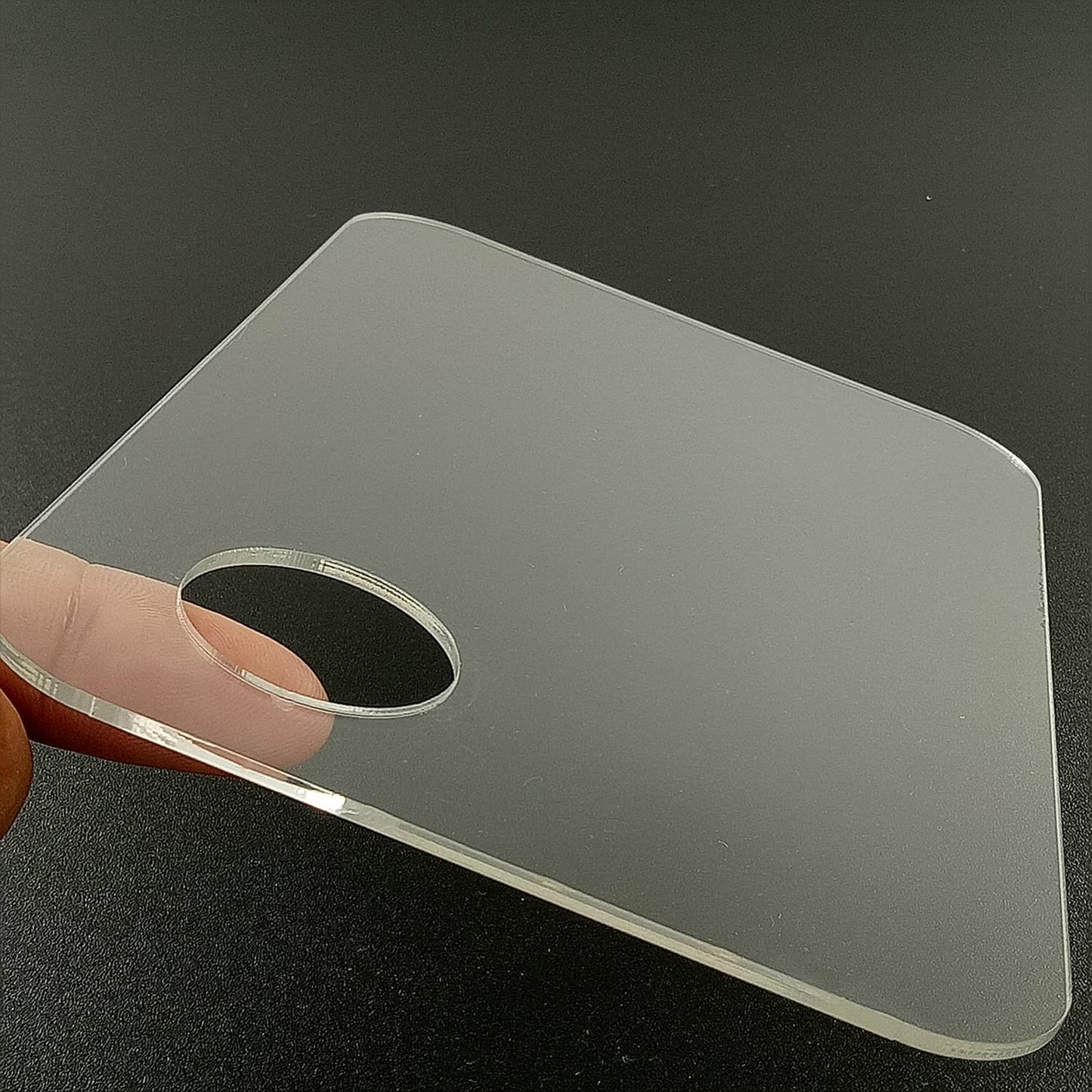 Set of 2 Acrylic Makeup Palette and Metal Spatula Acrylic Cosmetic Palette Cosmetic Artist Palette Mixing Palette with Spatula Nail Art Eye Shadow Lipsticks Mixing Makeup Tools, 10 x 15cm