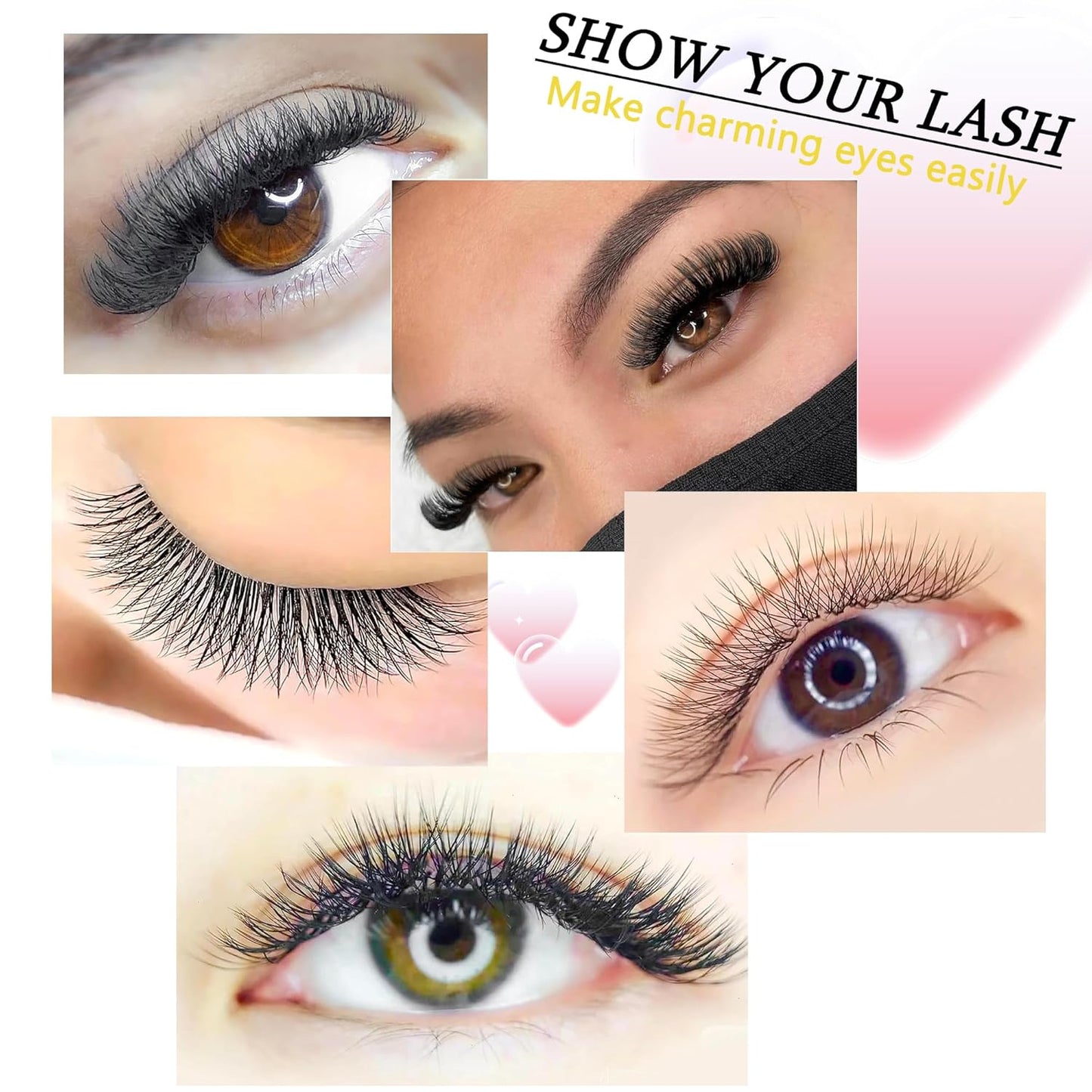 W Lash Extensions Supplies 4D Eyelash Extensions W Shape 0.07mm Thickness D Curl 10mm Premade Fans Easy Fan Lashes Volume Matte Black 12 Rows Crisscross Eye Lashes(W-4D-0.07-D,10mm)